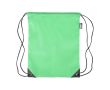 Sac à dos à cordes polyester avec coins et cordes noirs couleur vert clair