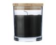 Bougie parfum vanille dans bocal en verre avec couvercle bambou couleur noir