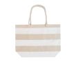 Sac de plage en coton recyclé avec anses en corde 270 g/m² couleur blanc