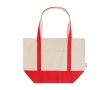 Sac multiusage en coton recyclé avec doubles anses 320 g/m² couleur rouge