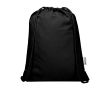 Sac à cordons en coton recyclé et RPET 5 L 140 g/m² couleur noir