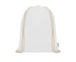 Sac en coton biologique avec cordons naturels 5 L 140 g/m² couleur blanc