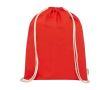 Sac en coton biologique avec cordons naturels 5 L 140 g/m² couleur rouge