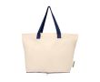 Sac en coton recyclé pliable avec certificat GRS 7 L 140 g/m² couleur bleu marine