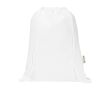 Sac à cordon en coton recyclé avec fermeture rapide 5 L 180 g/m² couleur blanc