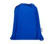 Sac à cordon en coton recyclé avec fermeture rapide 5 L 180 g/m² couleur bleu roi