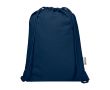 Sac à cordon en coton recyclé avec fermeture rapide 5 L 180 g/m² couleur bleu marine