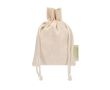 Pochette cadeau en coton avec fermeture à cordon 140 g/m² couleur naturel