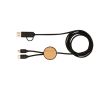 Câble de charge rapide en plastique recyclé et bambou 5 en 1, 27W couleur noir
