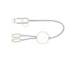 Câble en aluminium et plastique recyclé avec charge rapide 5 en 1 couleur argenté