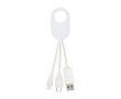Câble de charge en plastique recyclé avec plusieurs connexions 4 en 1 couleur blanc