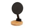 Support magnétique pliable pour téléphone avec base en bambou couleur noir