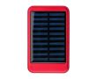 Batterie externe solaire en aluminium avec bords colorés 4.000 mAh couleur rouge