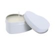 Bougie cœur en boîte métal avec parfum vanille 40 g couleur blanc