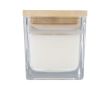 Bougie parfumée en verre avec couvercle bambou 40 g couleur blanc