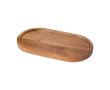 Plateau élégant en bois d’acacia de qualité pour le service couleur bois