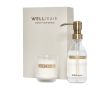 Set distributeur savon et bougie parfumée en verre WELLmark 250 ml couleur blanc