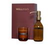 Set distributeur savon et bougie parfumée en verre WELLmark 250 ml couleur grenat