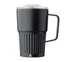 Tasse à emporter en acier inoxydable recyclé avec anse 450ml couleur noir