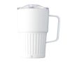 Tasse à emporter en acier inoxydable recyclé avec anse 450ml couleur blanc