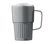 Tasse à emporter en acier inoxydable recyclé avec anse 450ml couleur gris