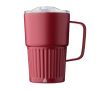 Tasse à emporter en acier inoxydable recyclé avec anse 450ml couleur bordeaux