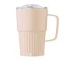 Tasse à emporter en acier inoxydable recyclé avec anse 450ml couleur beige