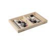 Hockey de table rapide en bois avec 10 pions ronds couleur marron