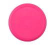 Frisbee rond en plastique recyclé avec finition mouchetée couleur fuchsia