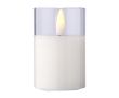 Bougie LED avec effet de flamme réaliste dans un bocal en verre couleur blanc