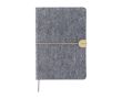 Carnet en feutre recyclé avec fermeture élastique feuilles lignées A5 couleur gris