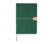 Carnet en feutre recyclé avec fermeture élastique feuilles lignées A5 couleur vert