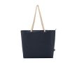 Sac de plage en polyester recyclé avec anses en cordon 23L couleur bleu marine