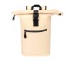 Sac à dos roll-top en cuir synthétique imperméable pour PC 15\" couleur ivoire