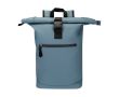 Sac à dos roll-top en cuir synthétique imperméable pour PC 15\" couleur cyan