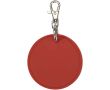 Porte-clés rond en cuir synthétique recyclé avec anneau couleur acajou