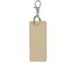 Porte-clés rectangulaire cuir synthétique recyclé avec anneau couleur marron