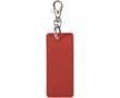 Porte-clés rectangulaire cuir synthétique recyclé avec anneau couleur acajou