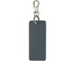 Porte-clés rectangulaire cuir synthétique recyclé avec anneau couleur bleu bondi