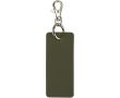 Porte-clés rectangulaire cuir synthétique recyclé avec anneau couleur vert foncé