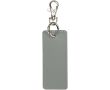 Porte-clés rectangulaire cuir synthétique recyclé avec anneau couleur gris
