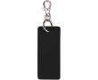 Porte-clés rectangulaire cuir synthétique recyclé avec anneau couleur noir