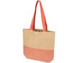 Sac en paille tressée avec bouton magnétique et base large 10 L couleur acajou