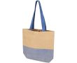 Sac en paille tressée avec bouton magnétique et base large 10 L couleur bleu marine
