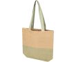 Sac en paille tressée avec bouton magnétique et base large 10 L couleur vert chiné
