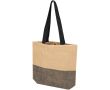 Sac en paille tressée avec bouton magnétique et base large 10 L couleur noir