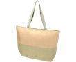 Sac en papier de paille tressée zippé avec base large capacité 21 L couleur vert chiné