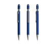Stylo en aluminium recyclé avec spinner et embout tactile, encre bleue couleur bleu marine