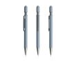 Stylo en aluminium recyclé avec spinner et embout tactile, encre bleue couleur gris clair