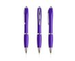 Stylo en plastique issu des océans avec détails chromés à encre bleue couleur violet